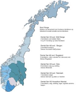 Norgeskart m fargeinndeling pr avdeling 2016 tekst ariel